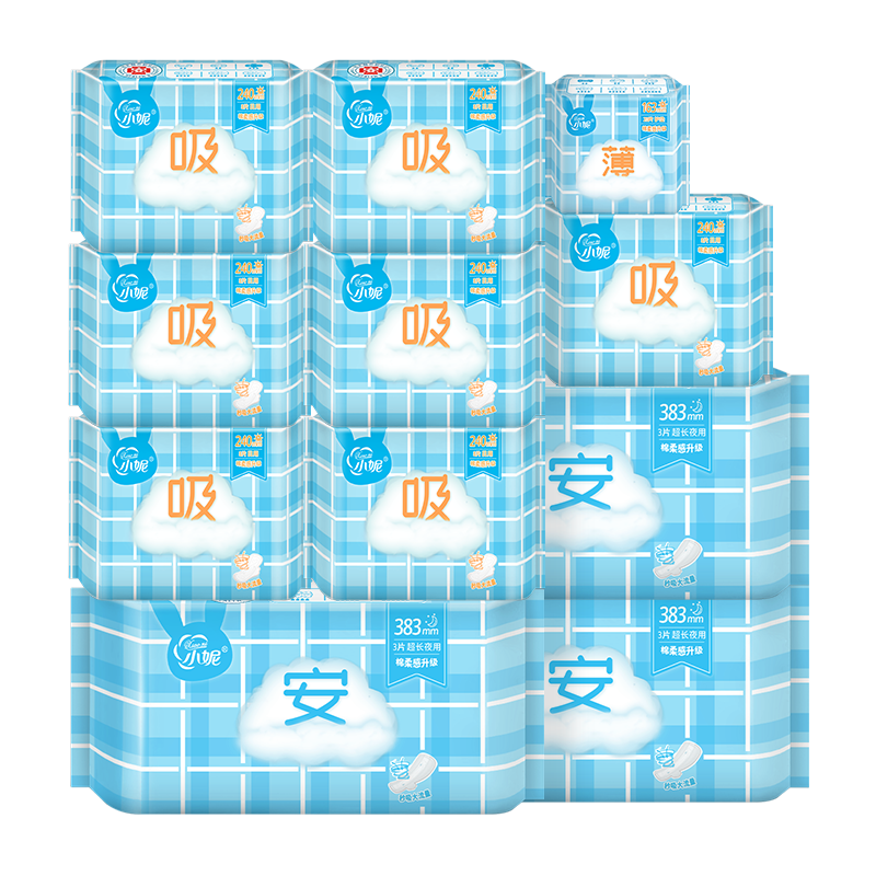【新品】小妮新国标卫生巾绵柔超吸干爽日夜组合套装姨妈巾