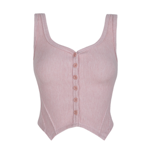 ITSNIKAR华夫格修身显瘦背心套装女夏肌理感薄针织上衣裤子两件套