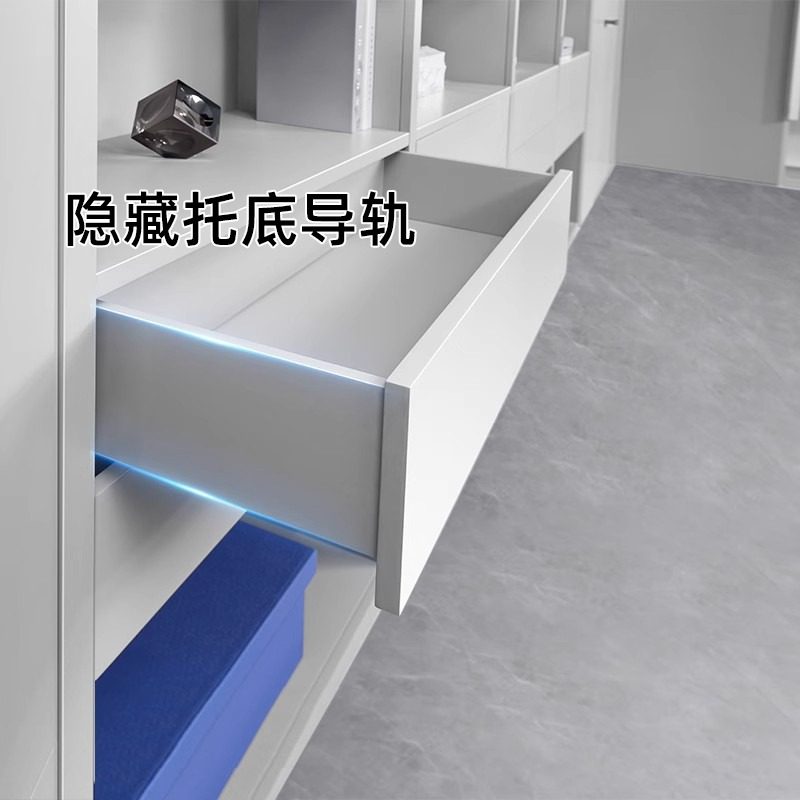 DTC东泰三节托 托底轨全拉出滑轨道隐藏式阻尼缓冲抽屉导轨ss80ss