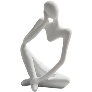 抽象艺术思考者人物摆件高级北欧玄关酒柜书房桌面摆设家居装饰品