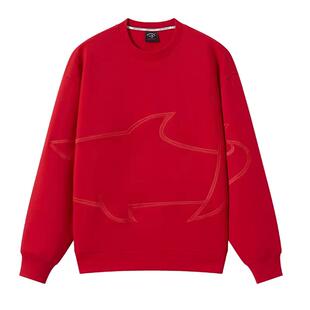 BRAVE&SHARK/勇士鲨鱼26春款藏青色圆领卫衣个性鲨鱼大logo时尚