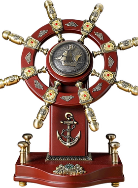 实木领航舵摆件开业乔迁礼品