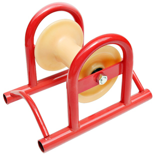 新款电力电缆放线滑轮转角直跑三联井口管口吊架地缆重型钢轮滑车