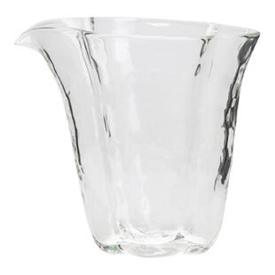 夏禾茶具新品海棠锤纹高款公道杯高硼硅耐热玻璃家用功夫茶海分茶