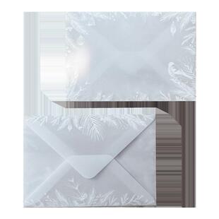 现货森系透明硫酸纸描图圣诞树鸟文艺浪漫叶子手信明信片封套信封