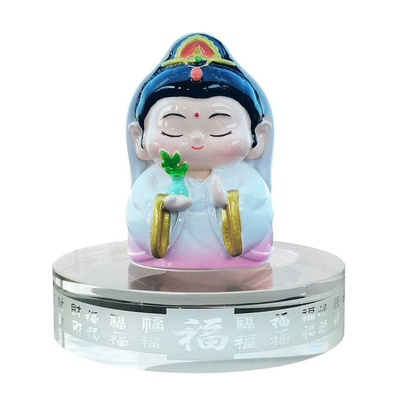 Q版萌趣小观音汽车香水摆件香薰