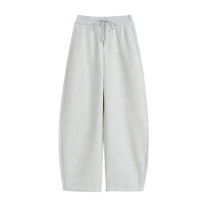 艺符加绒加厚阔腿抽绳卫裤女