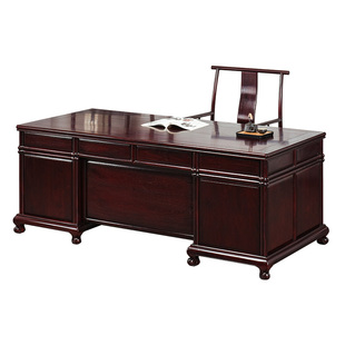 红木家具赞比亚血檀办公桌中式全实木老板书桌非洲小叶紫檀大班台