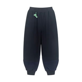 马拉丁儿童裤子25冬装新款男童小童反面拉绒可爱小狗梭织长裤