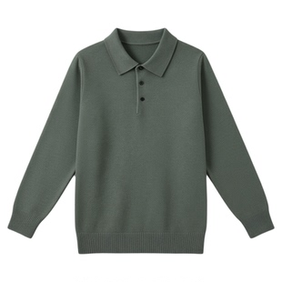 啄木鸟冬季加绒加厚男士羊毛POLO针织衫中老年爸爸装百搭保暖毛衣