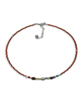 WAY OF MOON原创设计小众仪式感天然石复古小鱼串珠项链锁骨链女