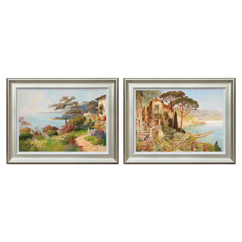 风色意大利海岸欧洲风景客厅油画