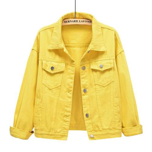 V 24751 Pink Spring Jacket Casual Bf Style 粉色牛仔外套