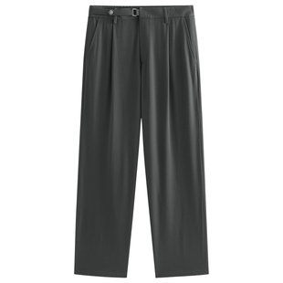 太平鸟男装休闲裤25秋季新款垂感宽松直筒质感通勤长裤时尚阔腿K