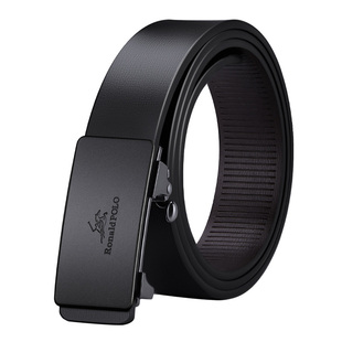 正品保罗男士皮带真皮纯牛皮腰带自动扣百搭青年韩版年轻人裤带潮