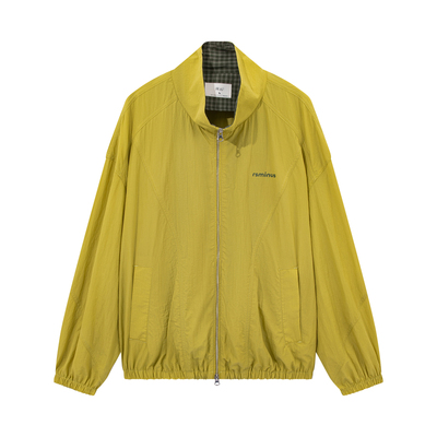 撞色格子领原纱防晒衣外套男女款