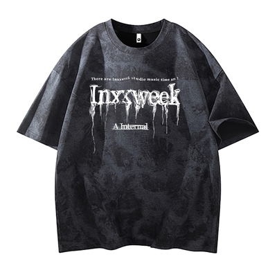 美式扎染短袖T恤男夏季大码上衣