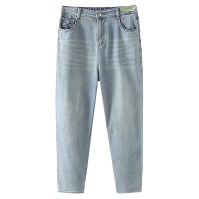 牛仔裤薄款2024夏大码哈伦九分裤