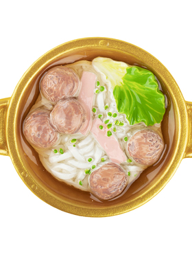 仿真牛肉丸粿条冰箱贴立体美食