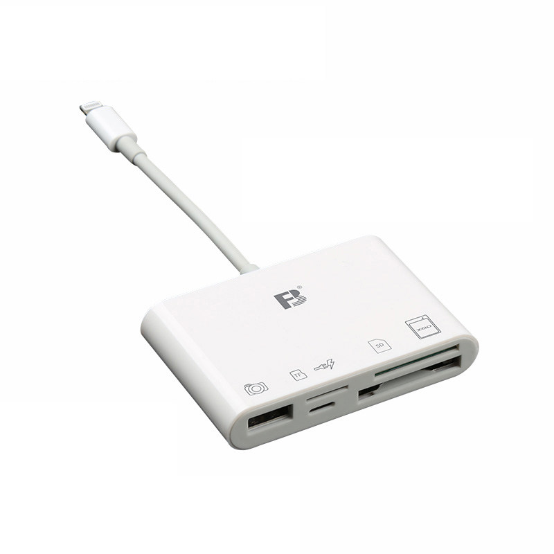 沣标适用苹果iPhone免APP读卡器华为CF卡SD卡TF卡无人机相机xqd内存卡otg佳能单反USB高速ipad Ai