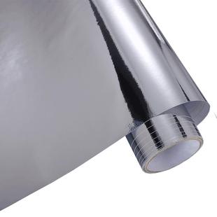 仿不锈钢镜面贴纸金属亮面银色反光纸自粘厨房贴膜锡箔即时贴墙纸