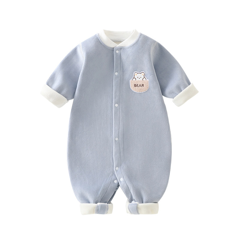 宝宝爬服加绒保暖打底连体衣睡衣