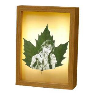 梧桐叶雕树叶雕刻照片高端定制送礼物情侣朋友送闺蜜礼品七夕生日