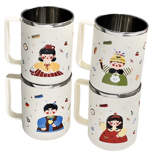 304不锈钢漱口杯防霉抗菌刷牙洗漱杯情侣牙刷杯儿童牙缸一家三口