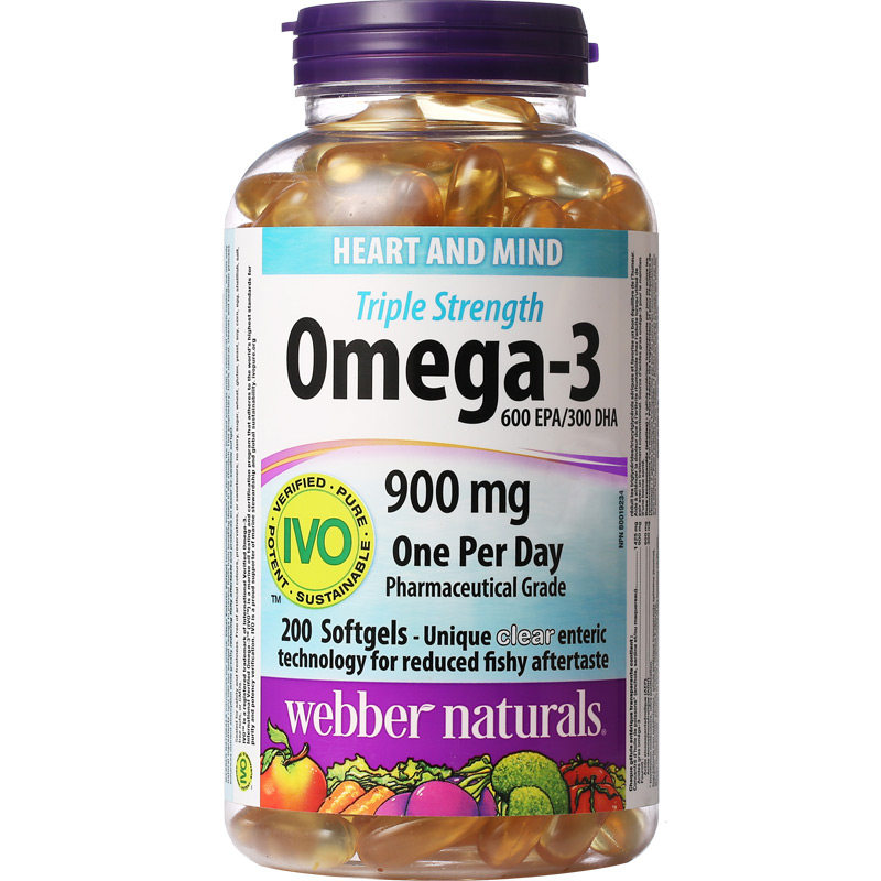 WebberNaturals伟博加拿大高浓度深海鱼油Omega3成人DHA鱼油200粒