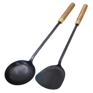 大当家手工铁铲铁勺 长柄蛋饺勺 铁锅用锅铲传统家用熟铁锻造厨具