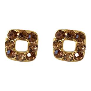 大米饰品】焦糖方块耳钉新年红复古方形耳环高级感简约小众轻奢女