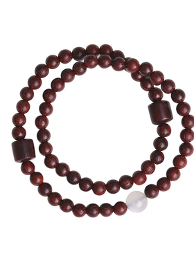 超细叠戴！天然印度小叶紫檀手串女款双圈老料手链女情绪稳定水晶