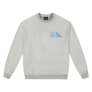 MEDM25SS刺绣标麂皮绒卫衣男士春秋潮牌美式休闲简约圆领套头上衣