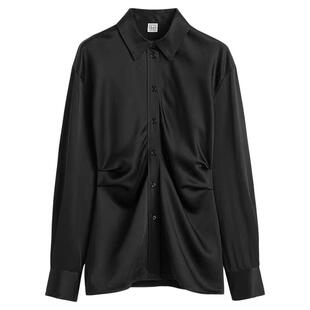 TOTEME 新款女士翻领系扣腰部抽褶长袖衬衫银泰百货精品 301574