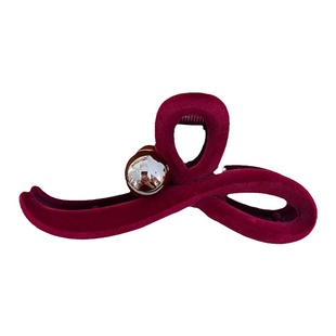 新年红丝绒珠珠抓夹大号女2026新高级感鲨鱼夹发夹后脑勺夹子头饰