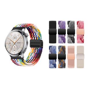 适用于荣耀手表5Pro/4Pro表带5Ultra尼龙编织弹力磁吸扣腕带3i智能运动watchGS4/3男女Magic2/Dream替换带ES