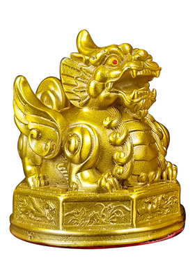 黄铜貔貅摆件一对单角公皮丘