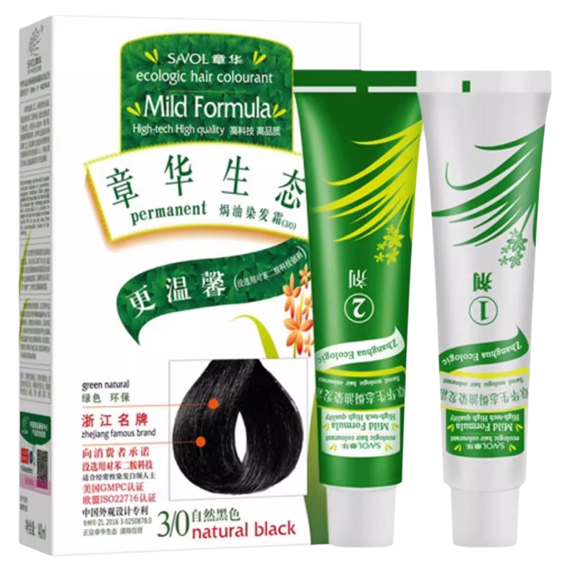 章华生态焗油染发霜120ml不过敏