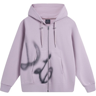 李宁秋冬卫衣男子韦德系列宽松休闲开衫连帽加绒运动服AWDTD21