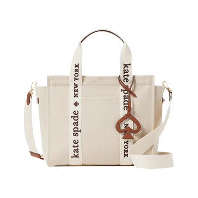 kate spade  plenty女帆布手提托特包简约通勤轻奢女包
