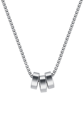 EBYG无限联结项链男士潮牌小众设计简约中性三环锁骨链送男友礼物