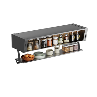 调味料备菜置物架可折叠厨房吊柜下拉式伸缩架双层橱柜收纳备餐架
