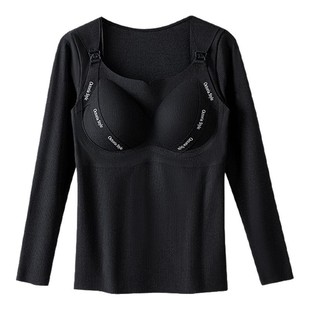 孕妇哺乳上衣秋冬季孕期月子服睡衣背心秋衣套装产后喂奶保暖内衣