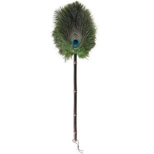 艺之初风入松孔雀翎鸵鸟毛静电除尘掸原创鸡毛掸子神器装饰品