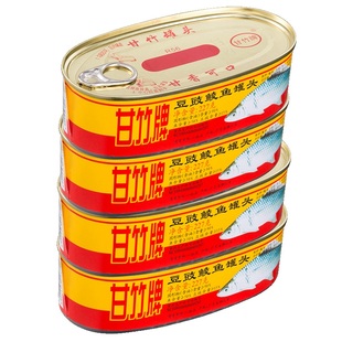 甘竹牌 甘竹官方豆豉鲮鱼罐头227g*4罐即食下饭熟食鲮鱼肉鱼罐头