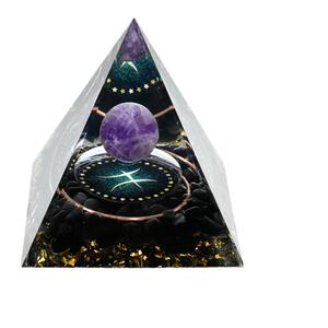 十二星座水晶球碎石金字塔摆件