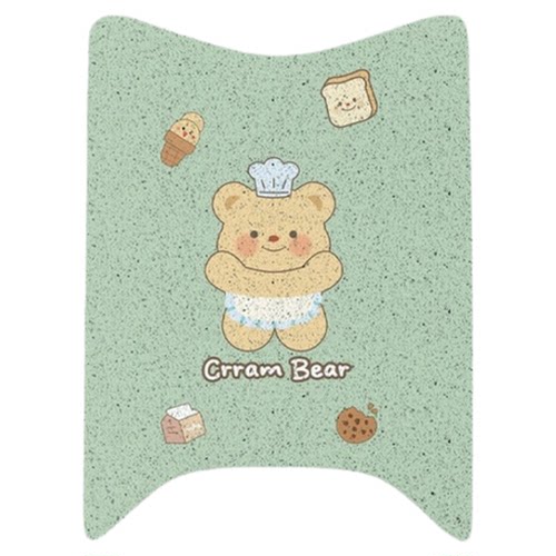 适用爱玛露娜脚垫花园版专用电动车脚踏垫绿色黄油小熊装饰小配件