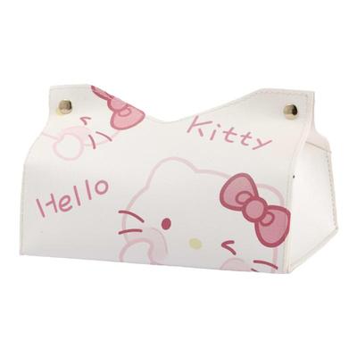 家用纸巾盒客厅创意餐厅卡通小猫车载纸巾收纳Kitty猫抽纸盒可爱