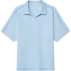 NAUTICA/诺帝卡女装24夏季新品棉氨珠地透气亲肤宽松POLO衫41KO08
