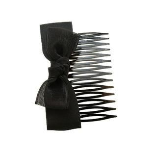 蝴蝶结发梳发饰韩国发卡头饰品短发插梳刘海梳发夹子黑色发叉成人